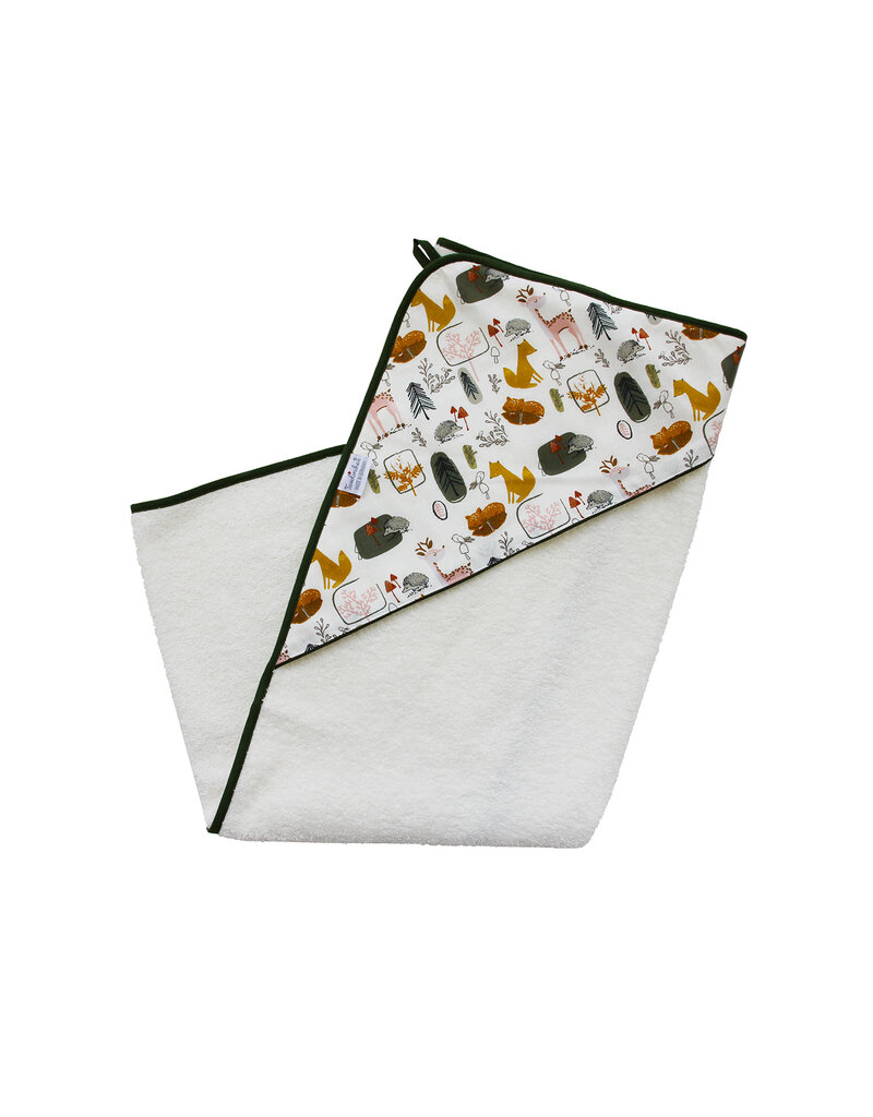 Tavolinchen Hooded Towel »Forest Friends« | Charming Design with Adorable Woodland Animals for Little Nature Lovers | 100% Cotton, 100 x 100 cm