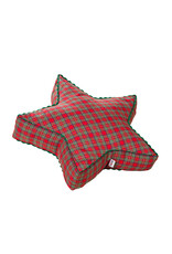 TAVO Star Pillow "Christmas Plaid" ★ festive star shape with checkered pattern
