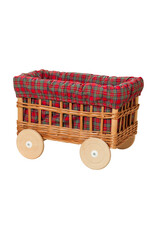 Tavolinchen Viereckwagen "Weihnachts Karo" – Holzspielzeug mit Karomuster für Kinder