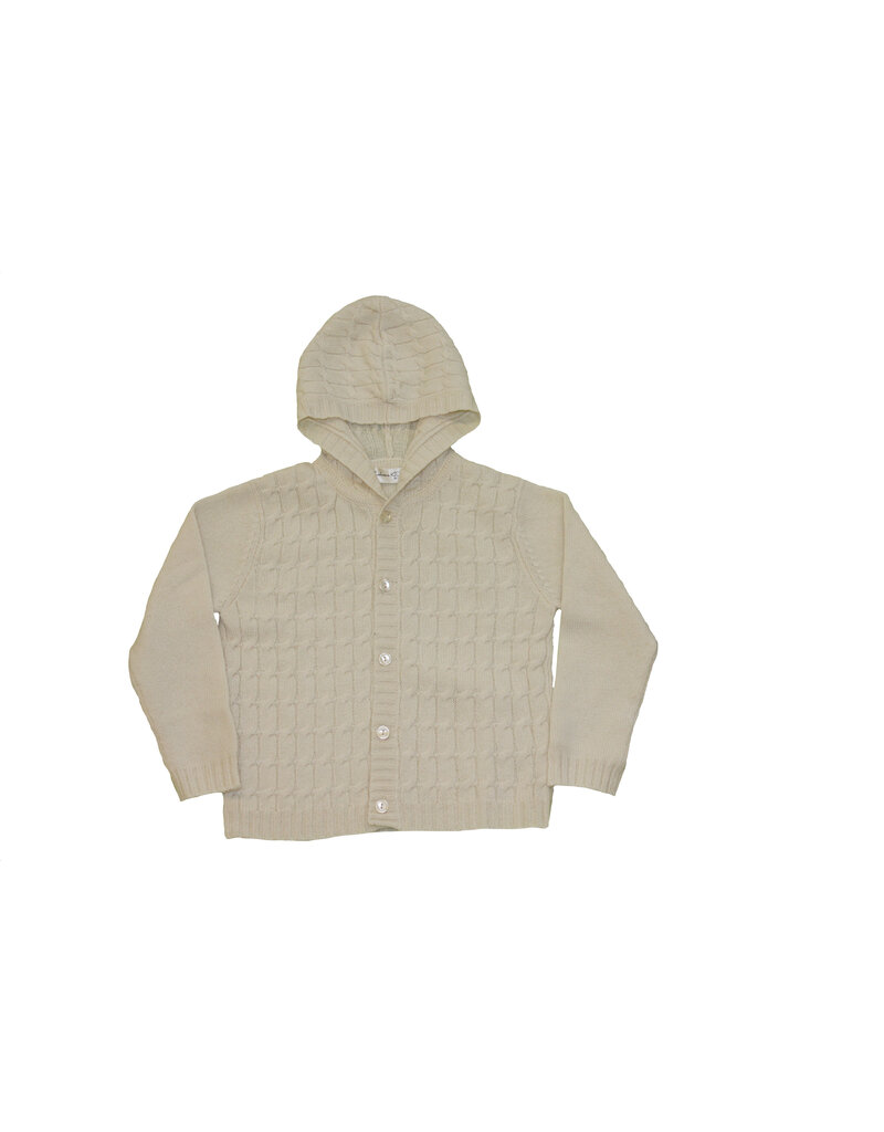 Tavolinchen  Luxurious cashmere hoodie jacket in soft off-white – timeless style for any season