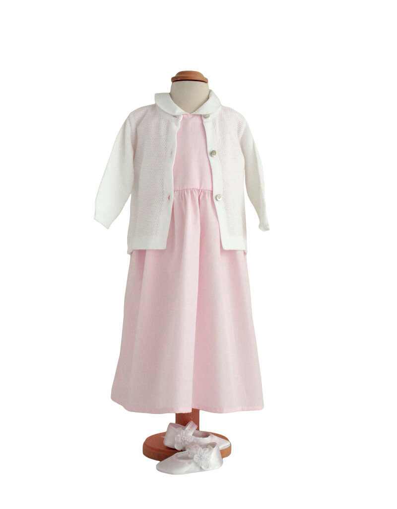 Tavolinchen Girls' Dress  „Vichy Karo“ – Classic Cotton Dress with Collar and Bow