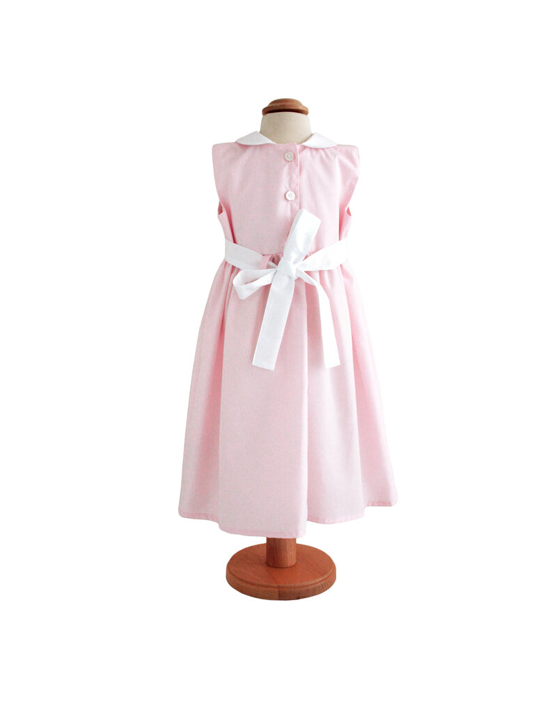 Tavolinchen Girls' Dress  „Vichy Karo“ – Classic Cotton Dress with Collar and Bow