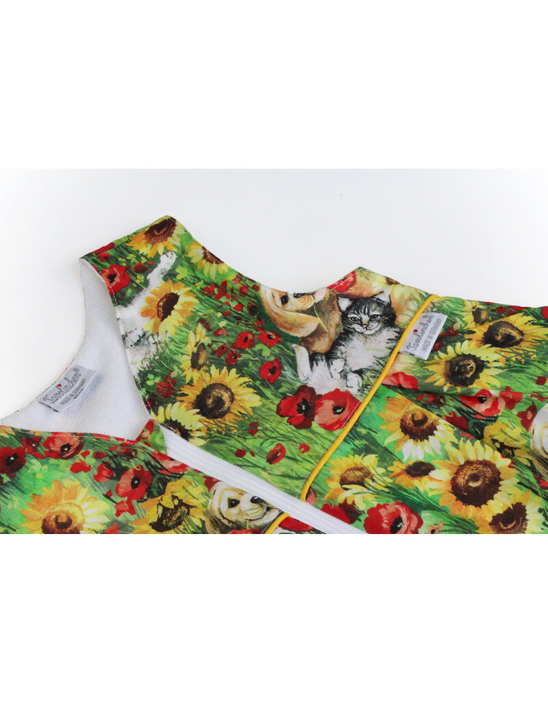 Tavolinchen Frottierschlafsack "Herald mit Freund" – Weicher Babyschlafsack mit buntem Hundemotiv für Frühling und Sommer