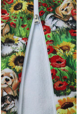 Tavolinchen Terry sleeping bag "Herald with Friend" – Soft baby sleeping bag with colorful dog print for spring and summer