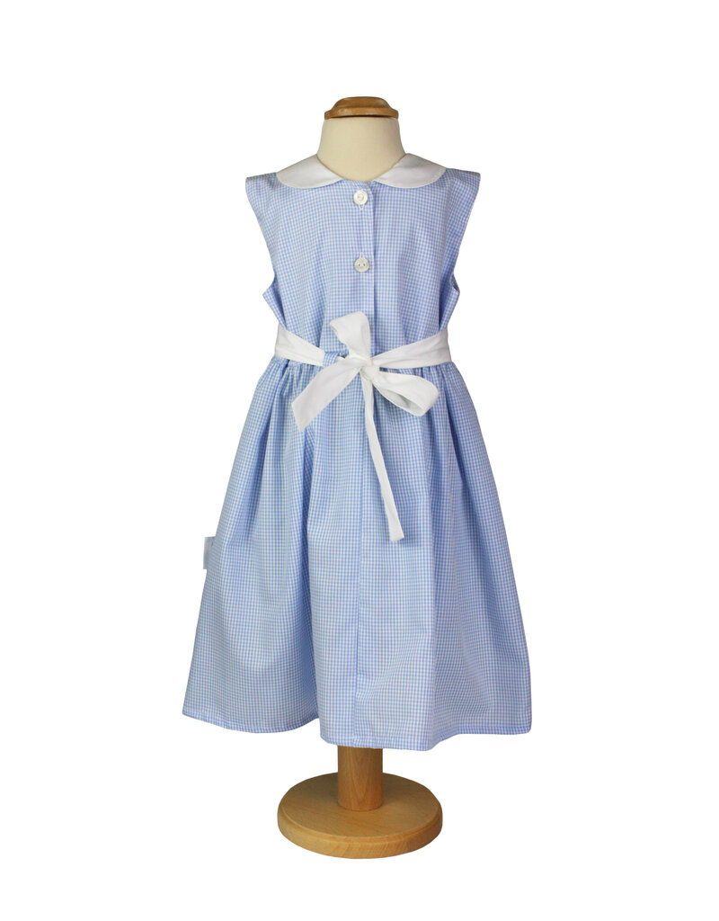 Tavolinchen Girls' Dress  „Vichy Karo“ – Classic Cotton Dress with Collar and Bow