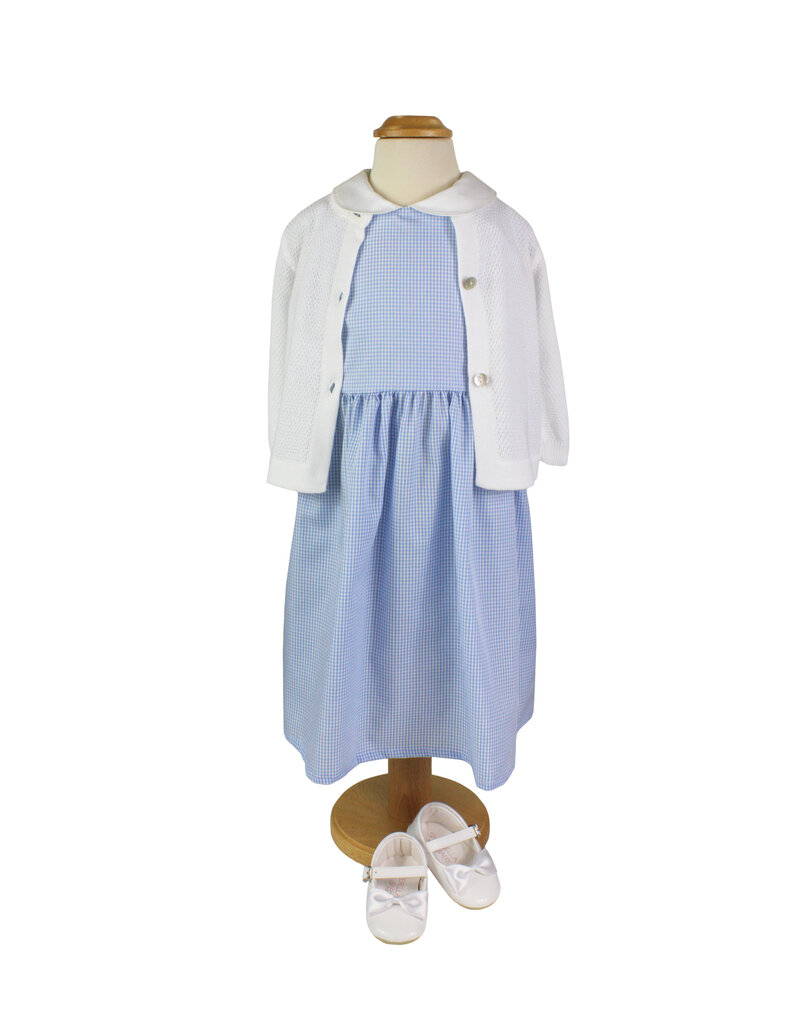 Tavolinchen Girls' Dress  „Vichy Karo“ – Classic Cotton Dress with Collar and Bow