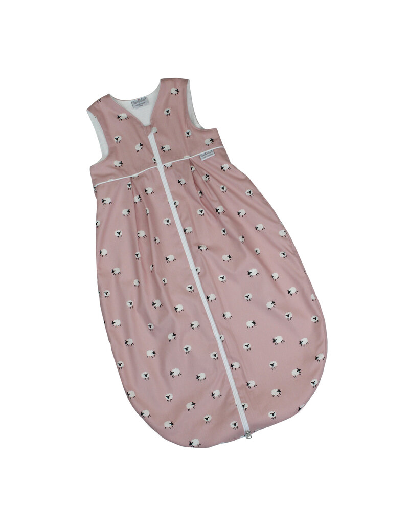 Tavolinchen Terry sleeping bag "Sheep" – Soft baby sleeping bag with sheep print in Alt Rose or Green