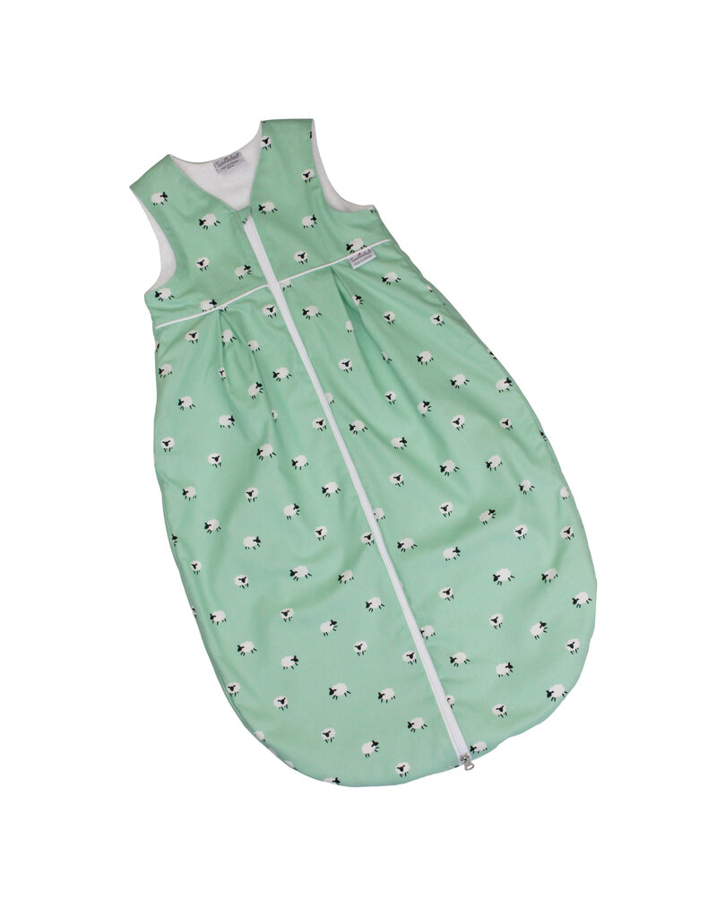 Tavolinchen Frottierschlafsack "Schaf" – Weicher Babyschlafsack mit Schafmotiv in Alt Rose oder Grün