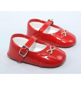 Babyschuhe aus Lackleder-Optik mit Zierschleife