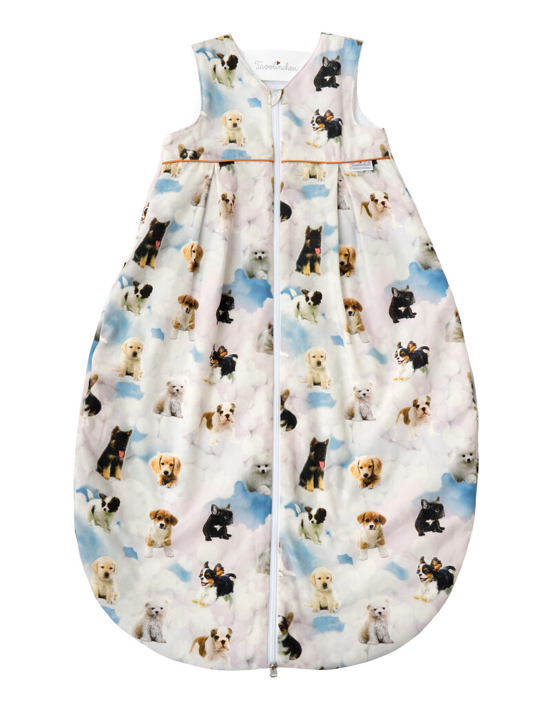 Tavolinchen Schlafsack „Kleine Welpenfreunde“ | Kuscheliger Babyschlafsack mit verspieltem Hundewelpen-Print