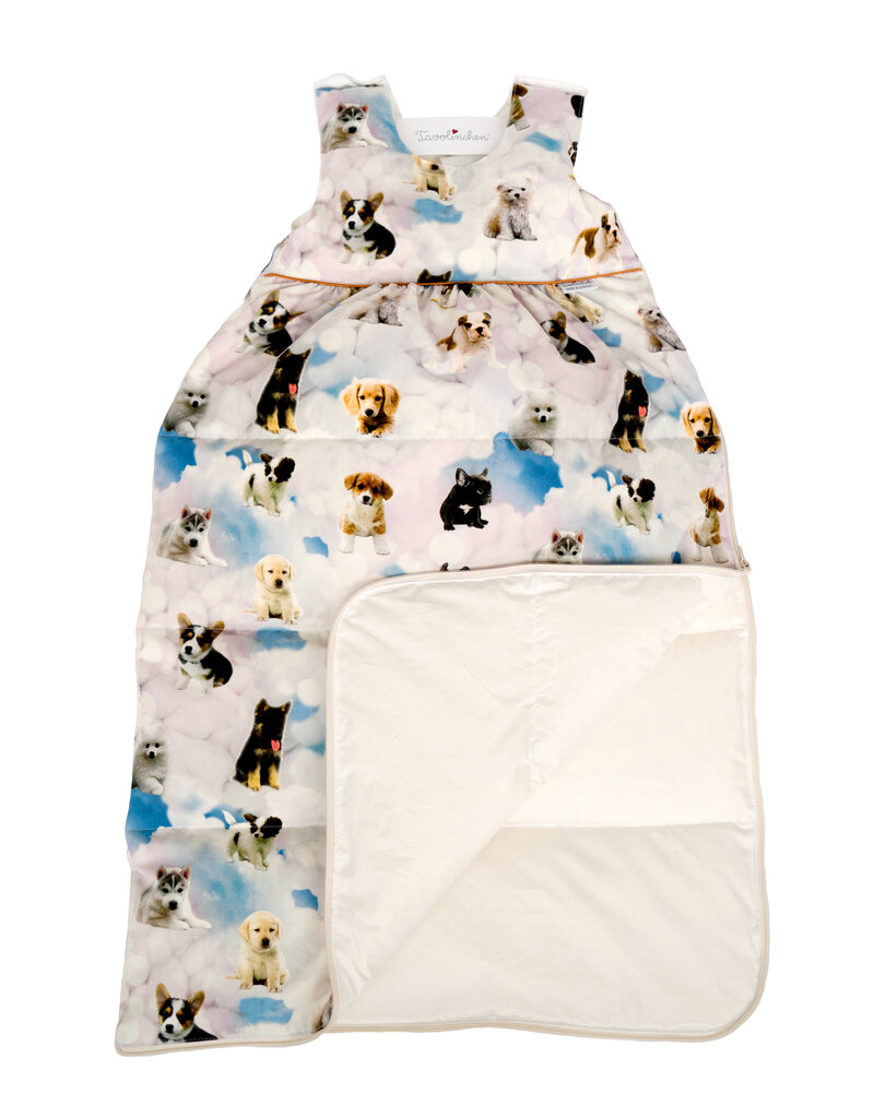 Tavolinchen Schlafsack »Kleine Welpenfreunde« | Kuscheliger Babyschlafsack mit verspieltem Hundewelpen-Motiv aus Daunenfüllungrint - Copy