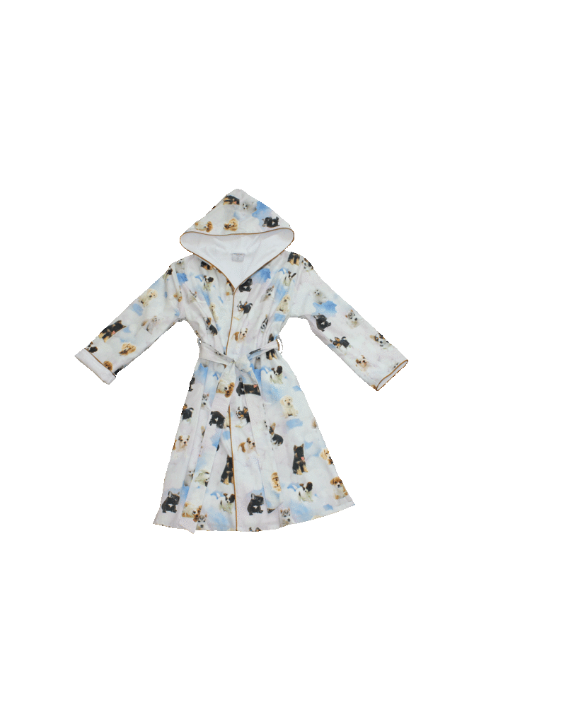 Tavolinchen Doubleface Bathrobe »Little puppy friends« | Cozy kids’ bathrobe with playful puppy design