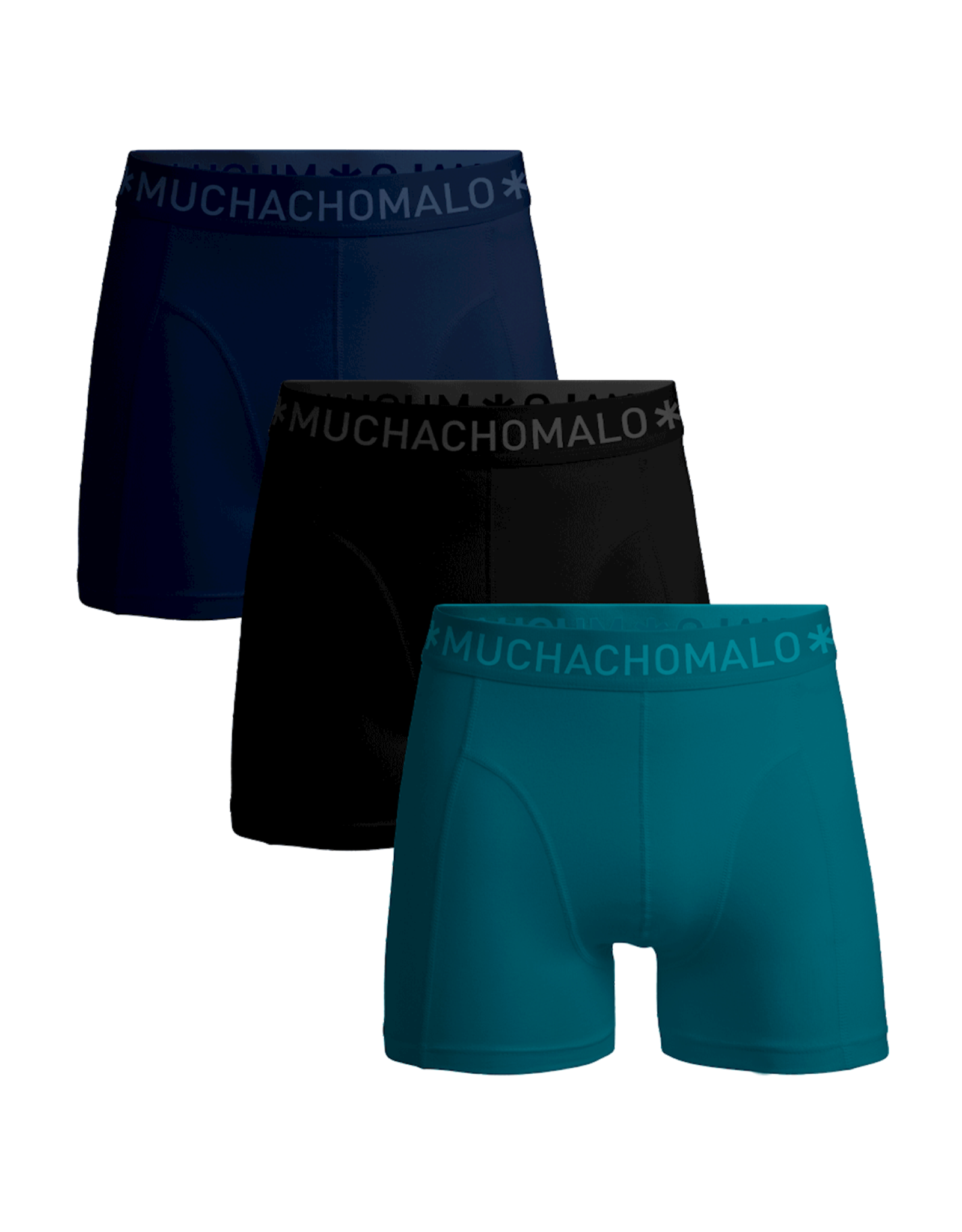 Muchachomalo Boxershort 3-pack SOLID010-603J - blue/black/blue