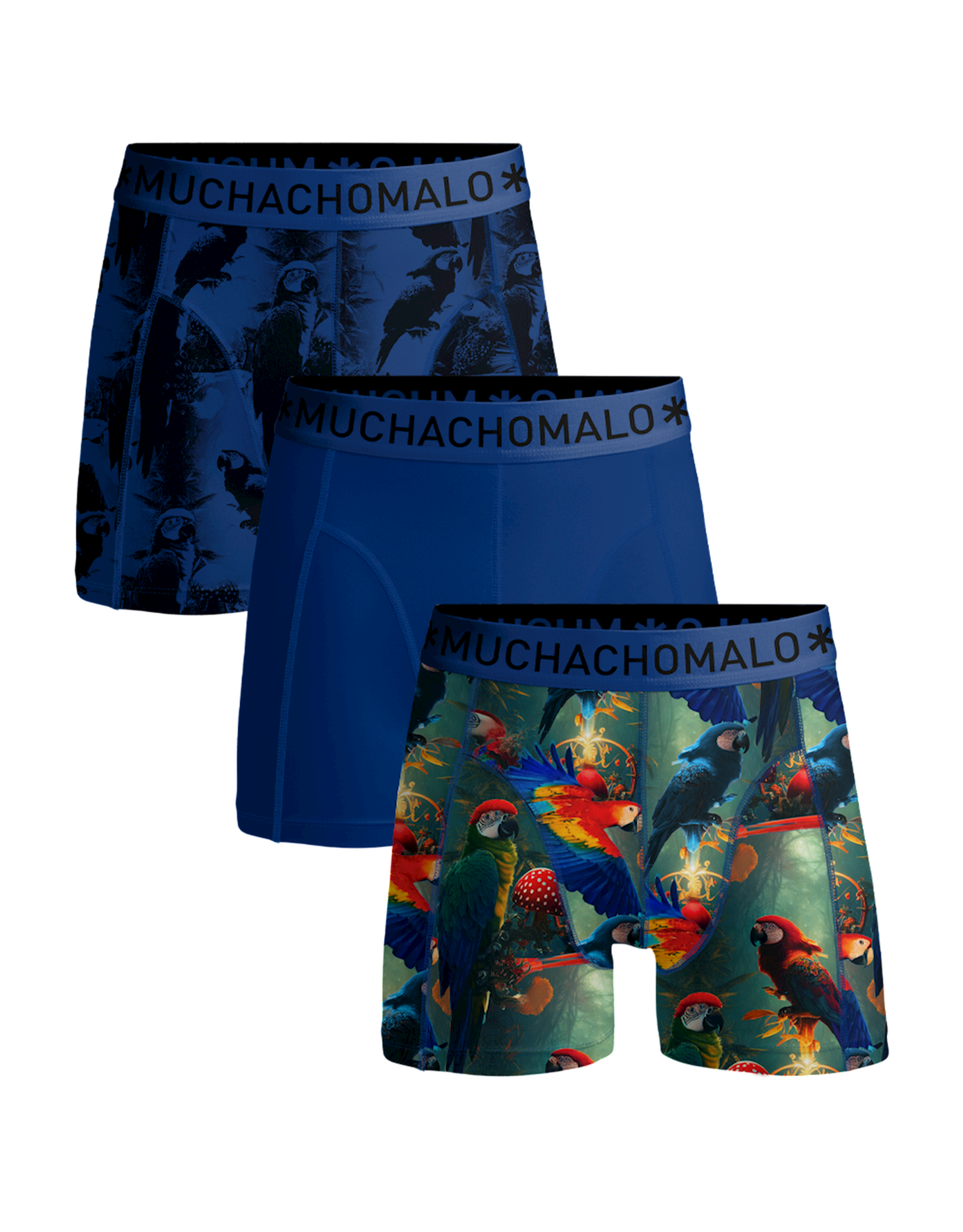 Muchachomalo Boxershort 3-pack U-PAPAGAY01010-01J - print/print/blue