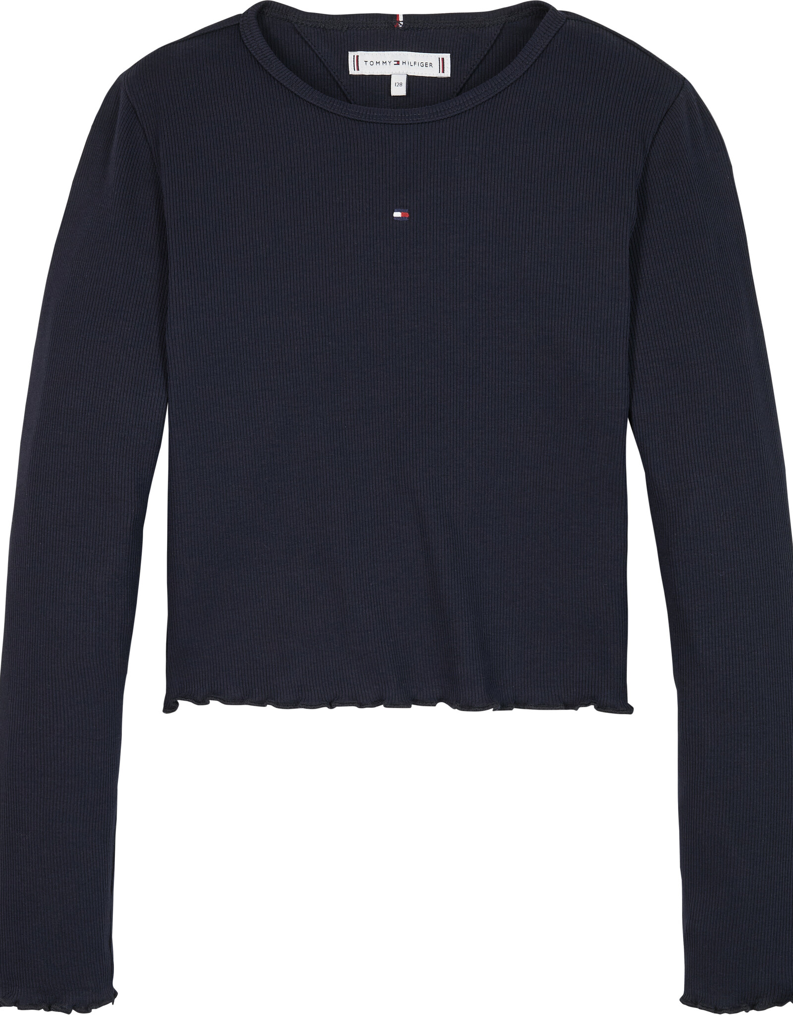 Tommy Hilfiger Top KG0KG07595DW5 - ESSENTIAL RIB TOP - donkerblauw