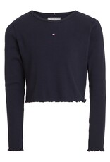 Tommy Hilfiger Top KG0KG07595DW5 - ESSENTIAL RIB TOP - donkerblauw