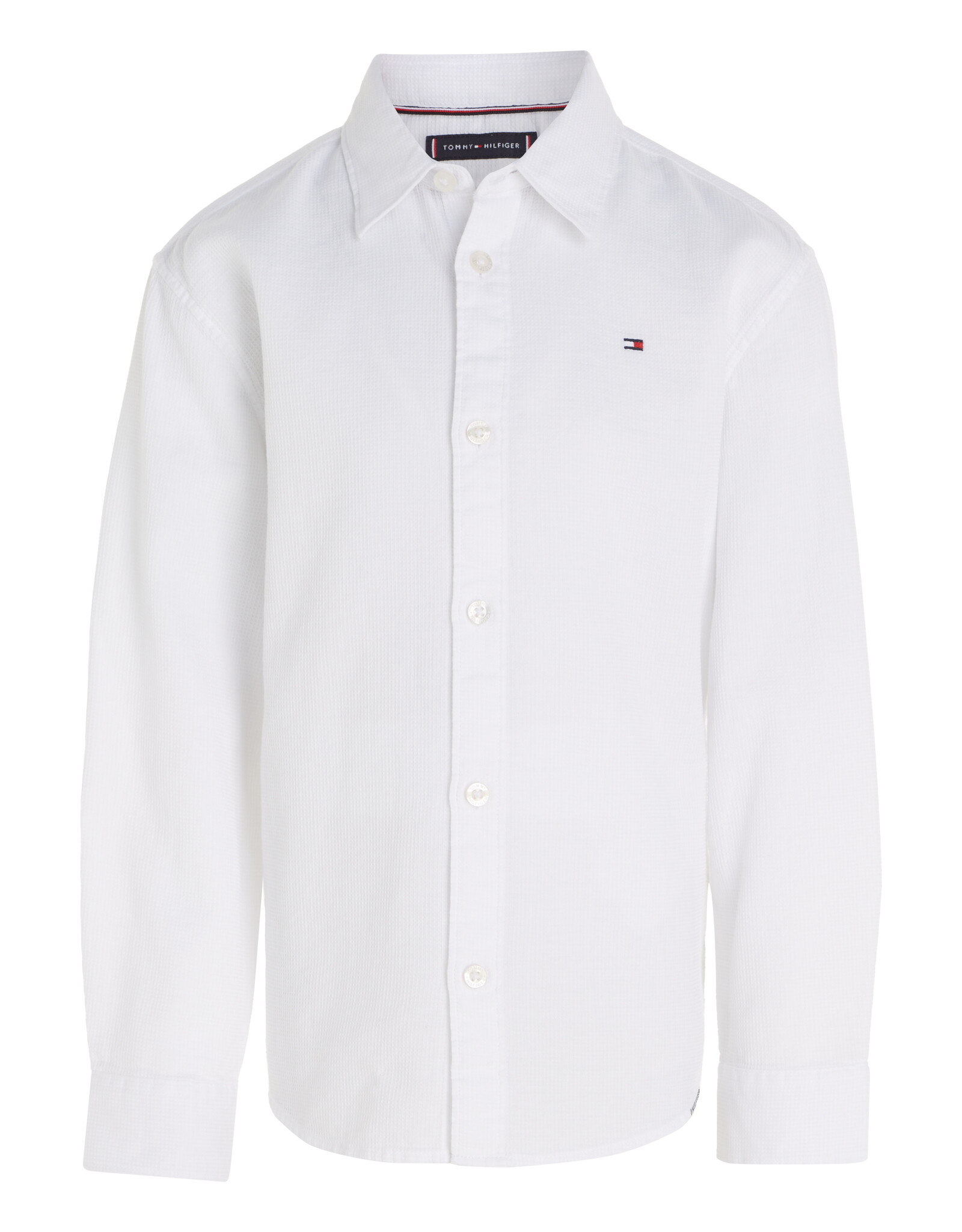 Tommy Hilfiger Overhemd KB0KB08734YBR - SOLID WAFFLE SHIRT - wit