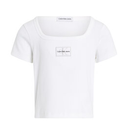 Calvin Klein T-shirt IG0IG02439YAF - RIB BADGE SQUARE SS TOP - wit