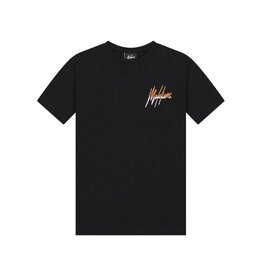 Malelions T-shirt  Split (MJ1-SS24-07)- zwart/oranje
