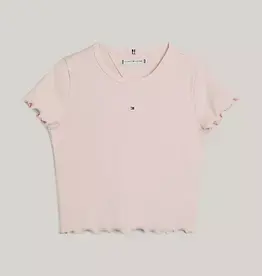 Tommy Hilfiger T-shirt KG0KG08138TJQ - ESSENTIAL RIB TOP S/S - roze