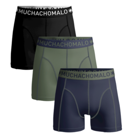 Muchachomalo Boxershort 3-pack SOLID186 - blauw/zwart/groen