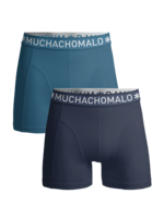 Muchachomalo Boxershort 2-pack solid1010-608j - grijs+blauw