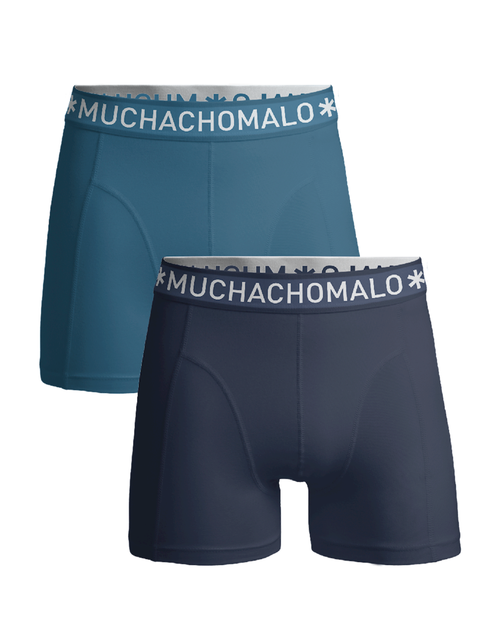 Muchachomalo Boxershort 2-pack solid1010-608j - grijs+blauw