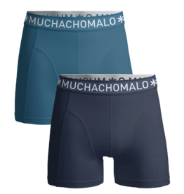 Muchachomalo Boxershort 2-pack solid1010-608j - grijs+blauw