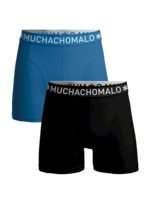 Muchachomalo Boxershort 2-pack solid1010-610j - zwart+blauw