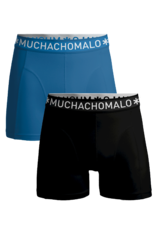 Muchachomalo Boxershort 2-pack solid1010-610j - zwart+blauw