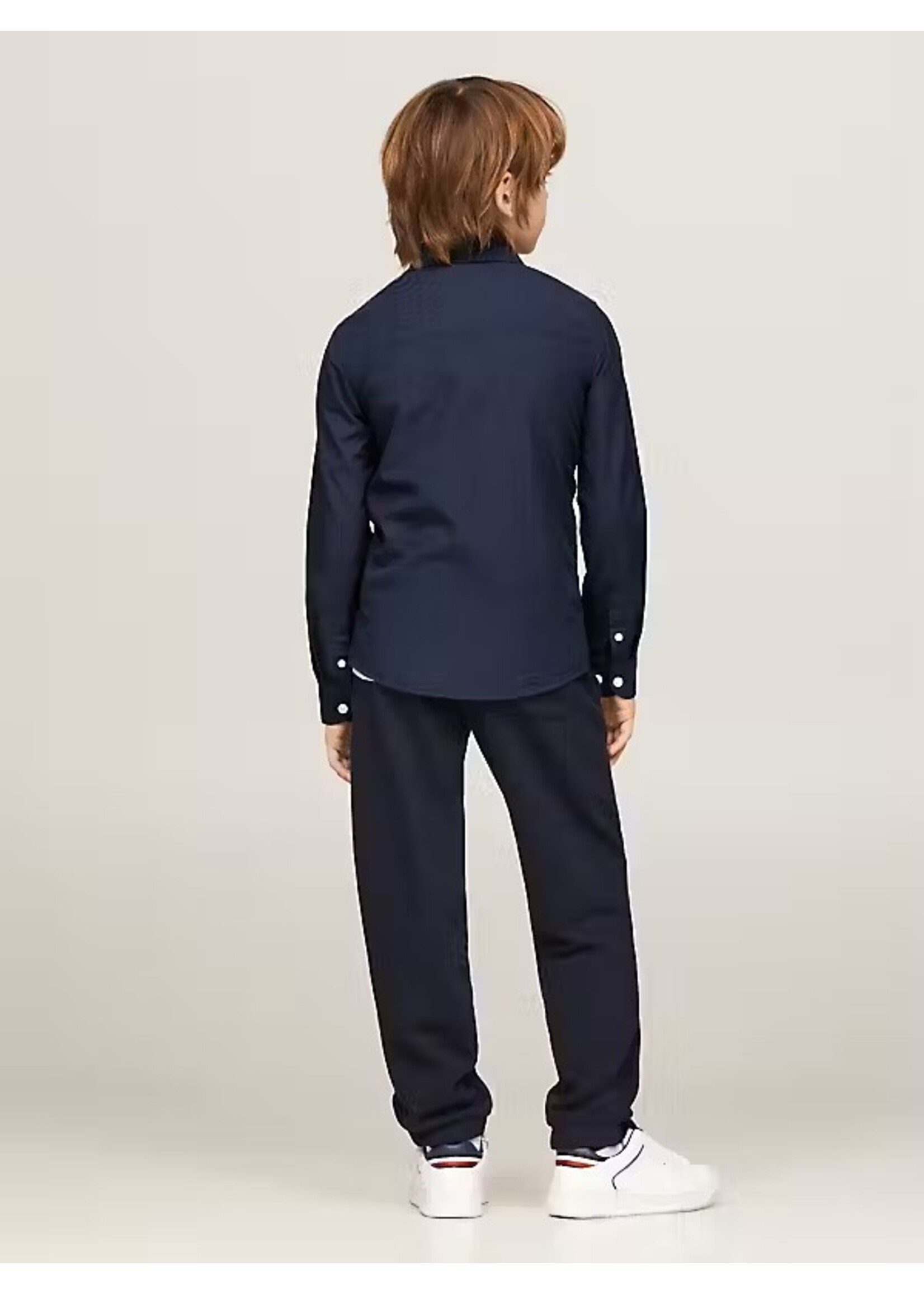Tommy Hilfiger Overhemd stretch Poplin KB0KB06965C87 - donkerblauw