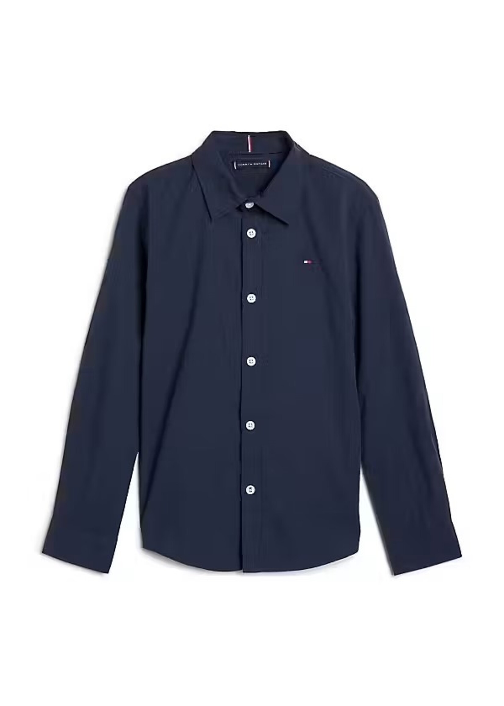 Tommy Hilfiger Overhemd stretch Poplin KB0KB06965C87 - donkerblauw