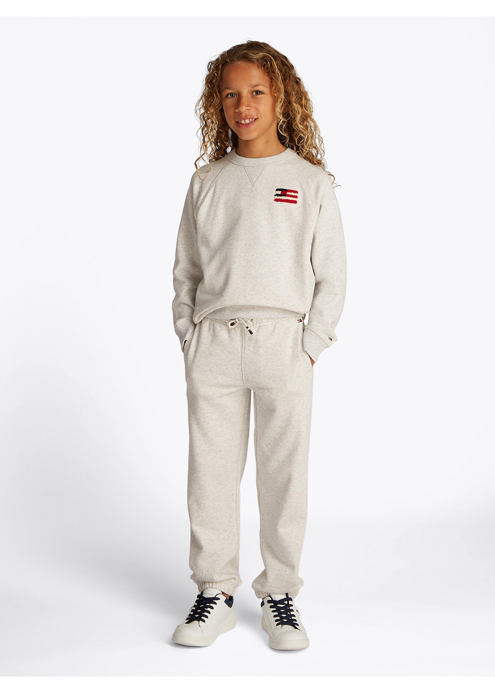 Tommy Hilfiger Sweater Flag KB0KB09571 - Snow White Heather