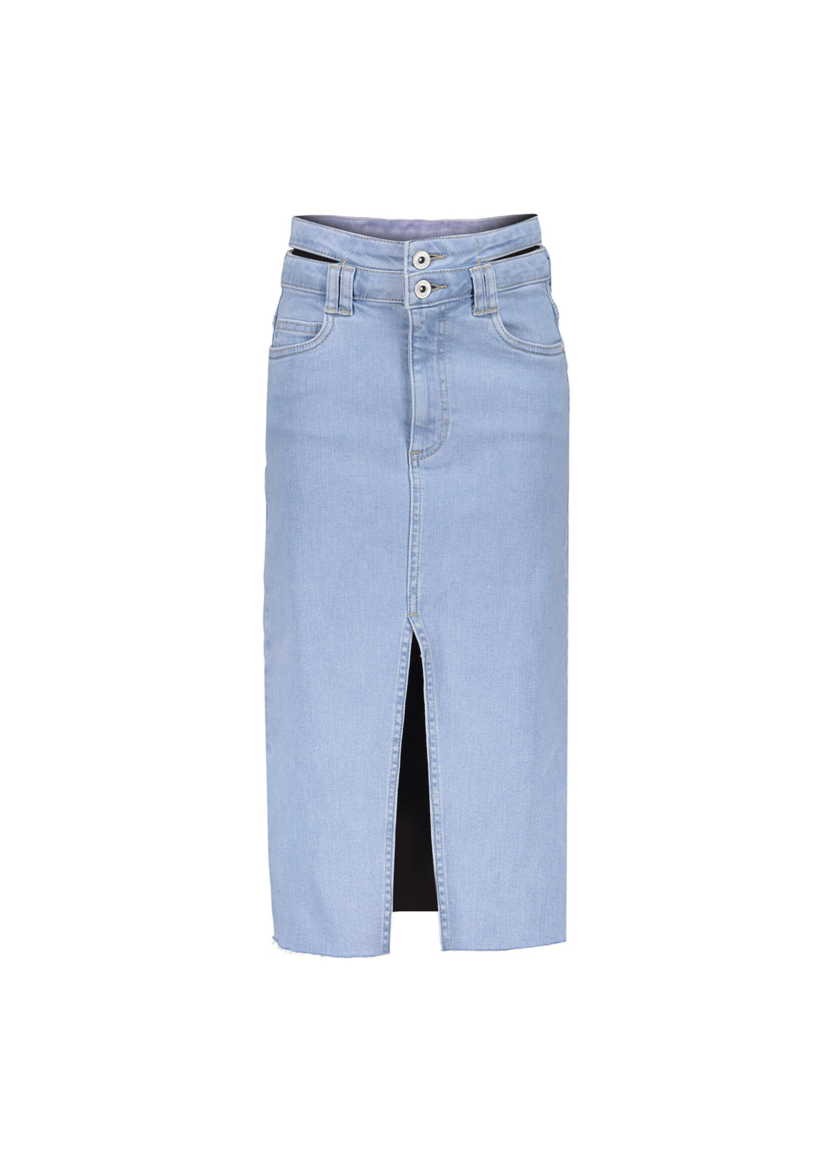 Frankie & Liberty Jeans Midi Skirt FL25010 - Light Blue Denim