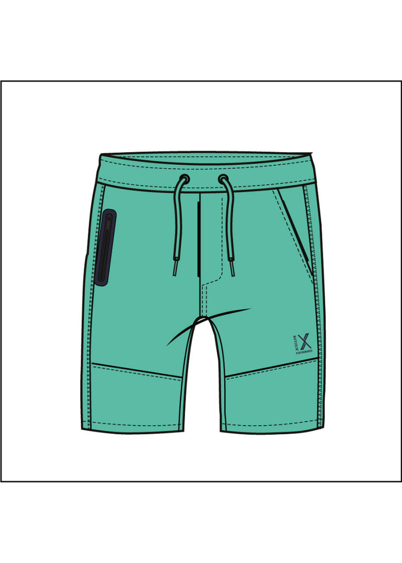 Retour Jeans Korte joggingbroek name  (RJB-051-470) - zeegroen