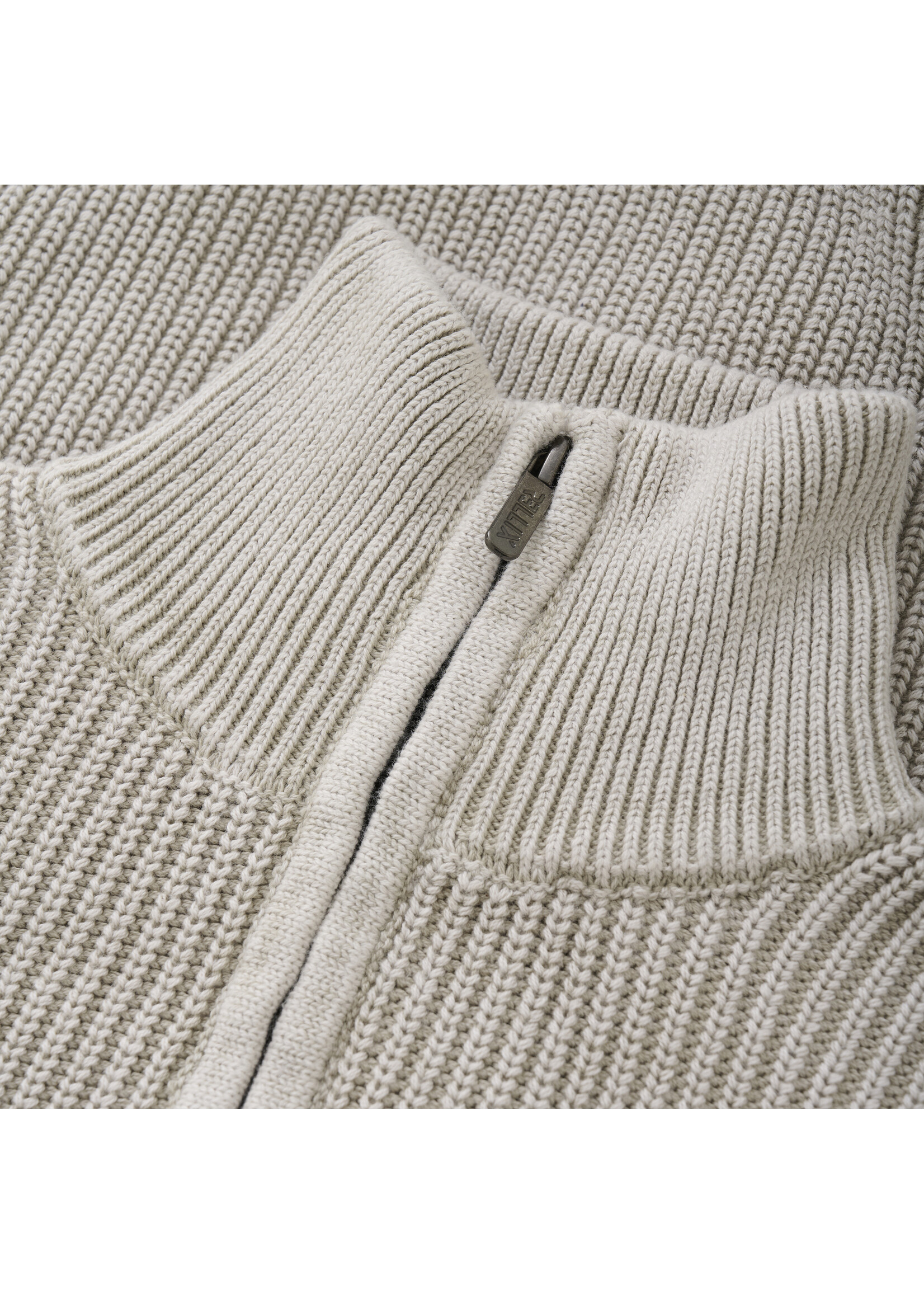 Rellix Trui Knitwear Zip Collar Washed  940332  - zand