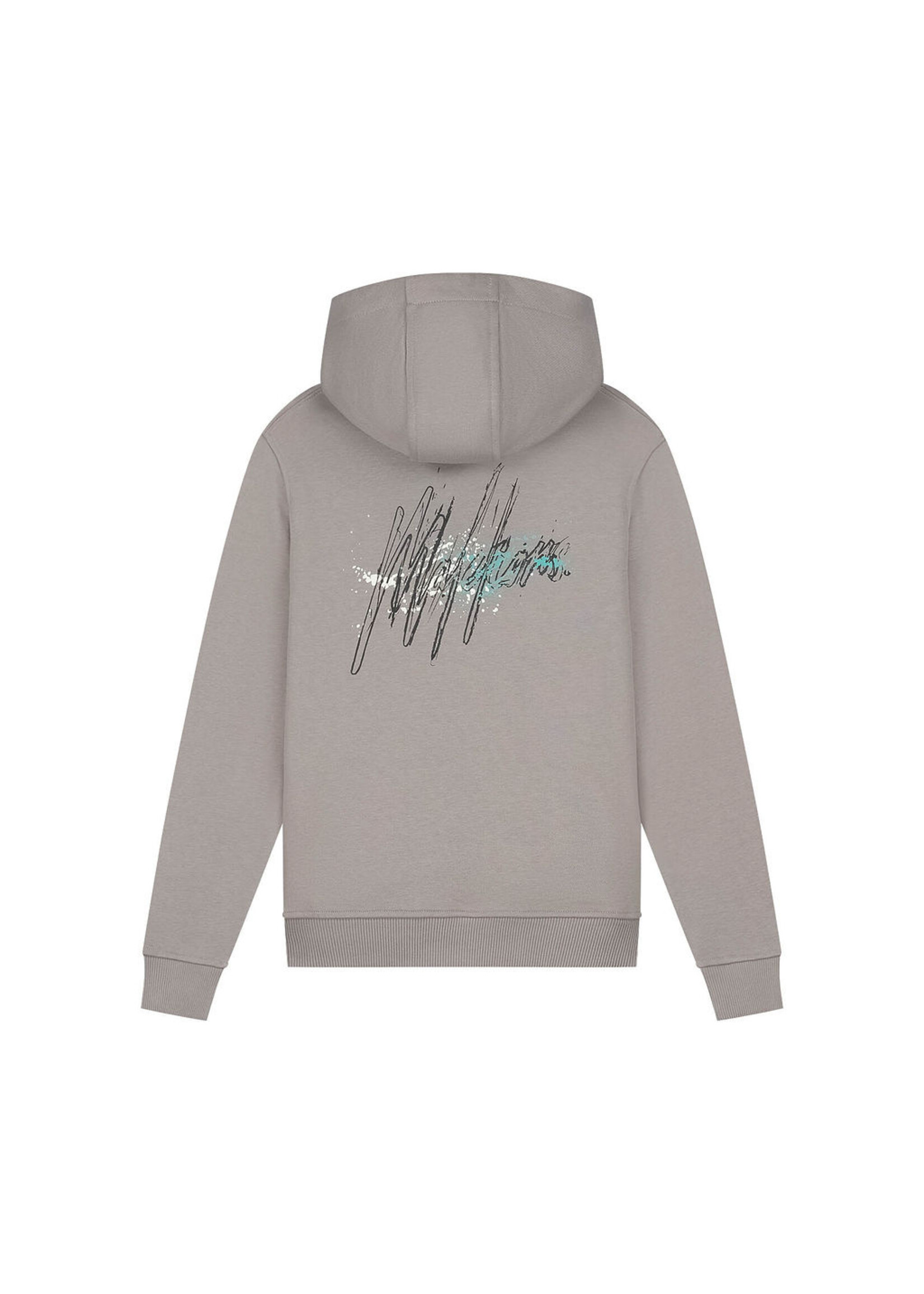 Malelions Hoodie   Splash Hoodie (MJ1-AW25-17) - grijs/bruin