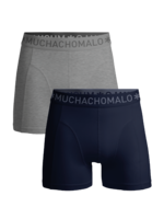 Muchachomalo Boxershort 2-pack solid1010-668j - blue/grey melange