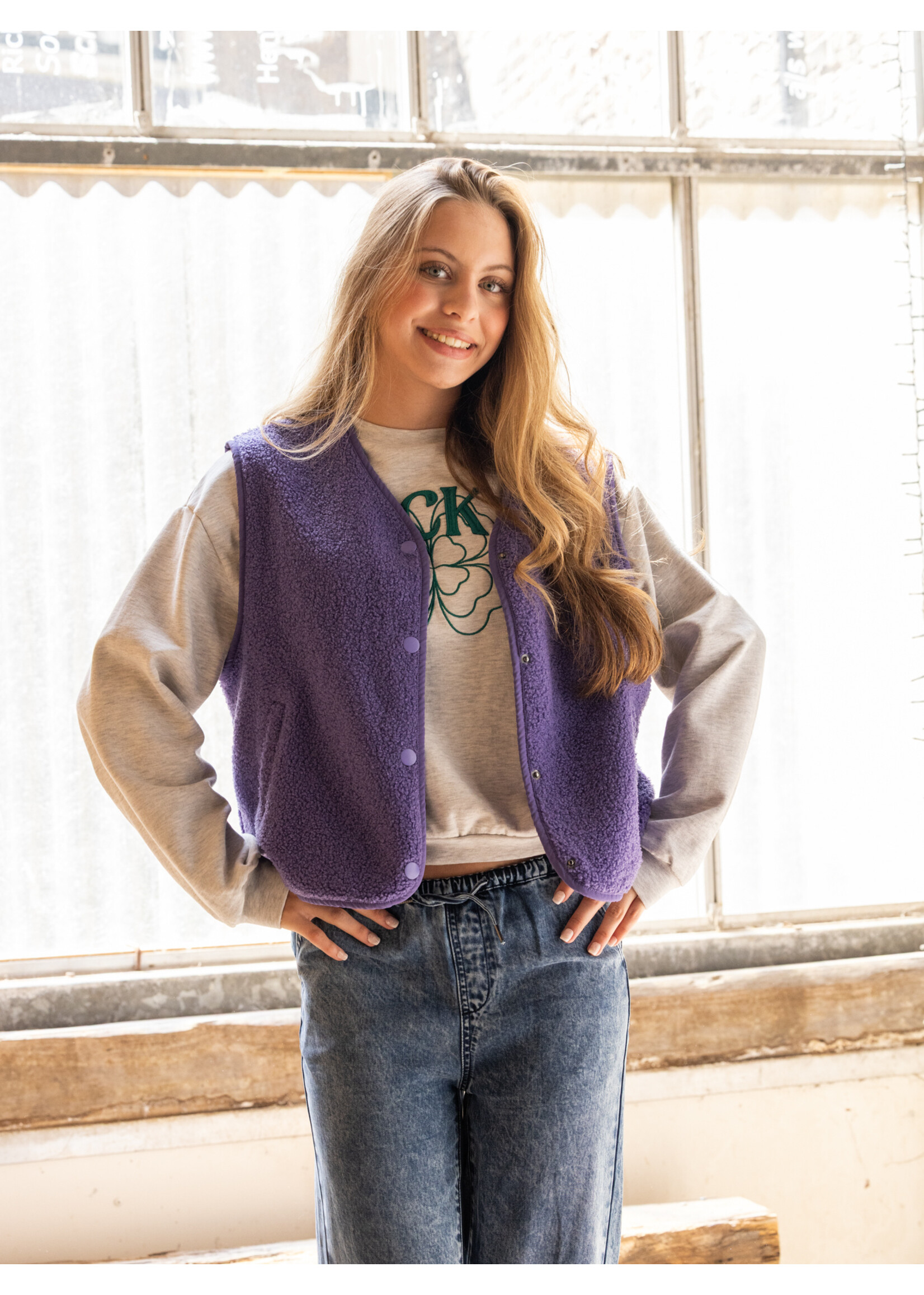 Looxs Sweater 5308- ecru gemêleerd