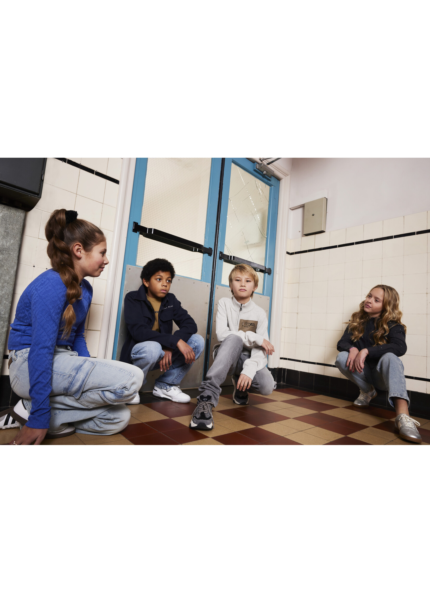 Indian blue jeans Blouse 970498 - grijs met studs