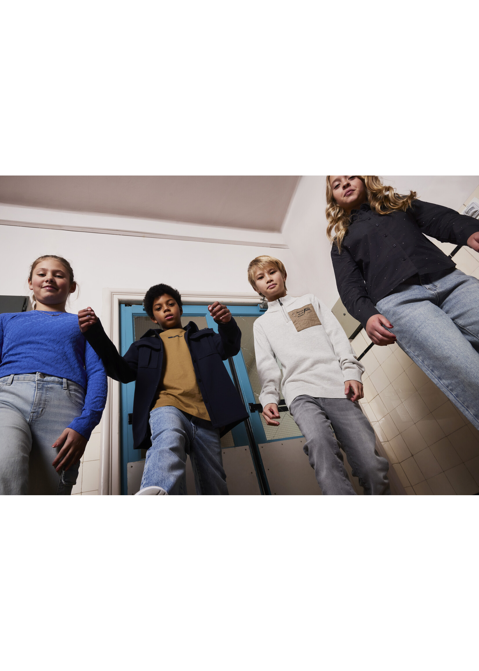 Indian blue jeans Blouse 970498 - grijs met studs