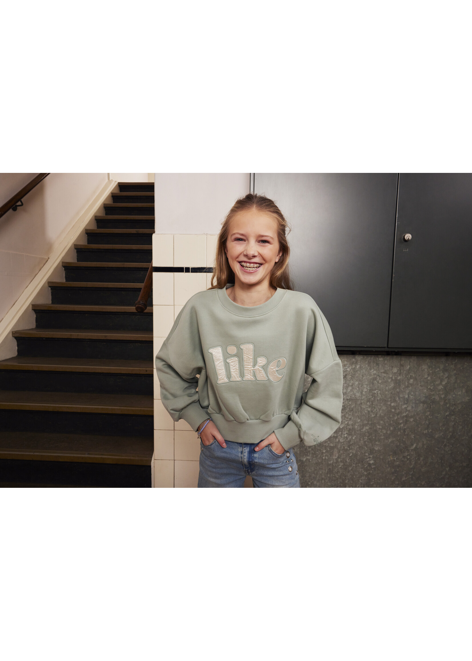 Indian blue jeans Sweater 970464 - lichtgroen