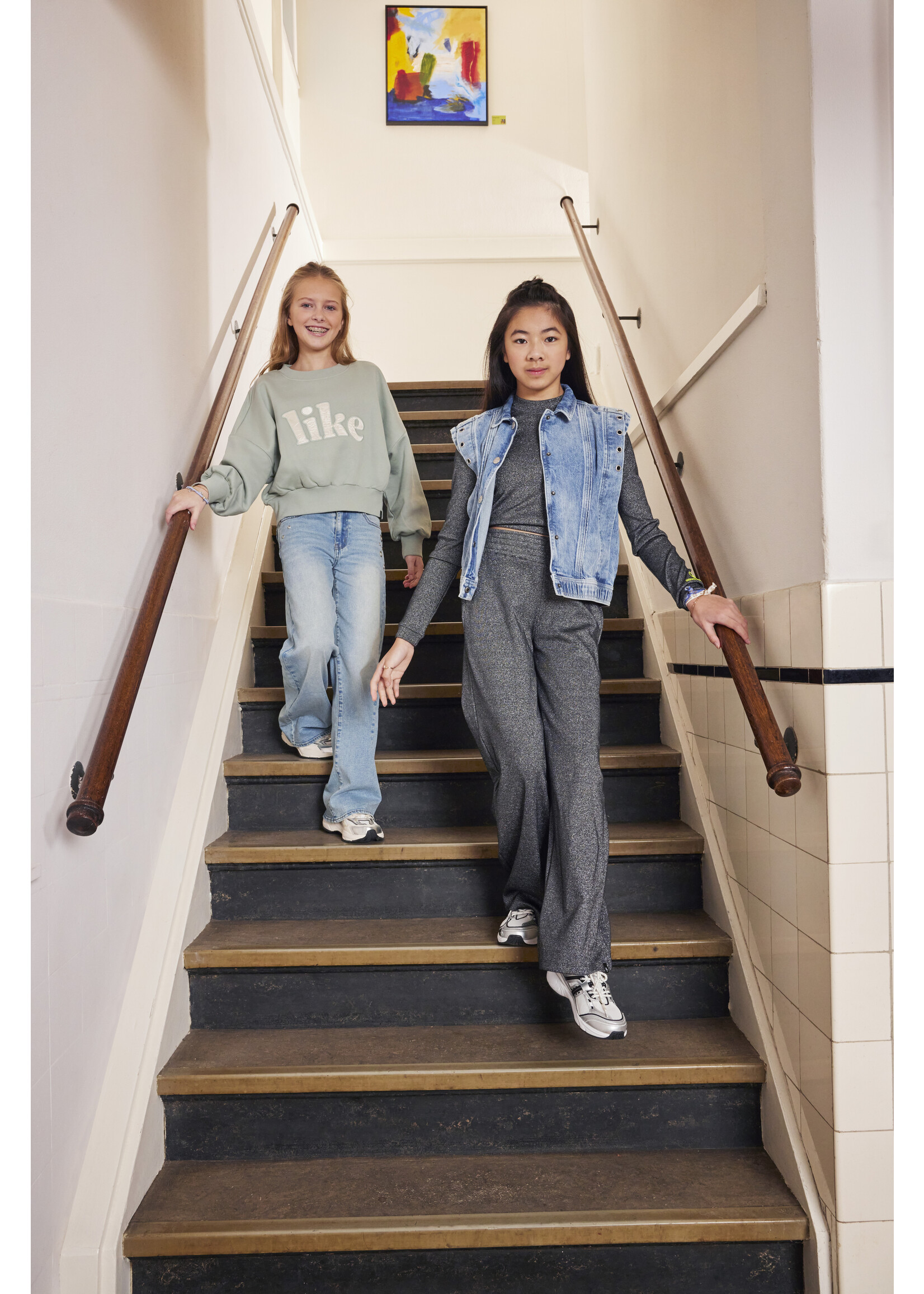 Indian blue jeans Broek metallic 970526 - zwart