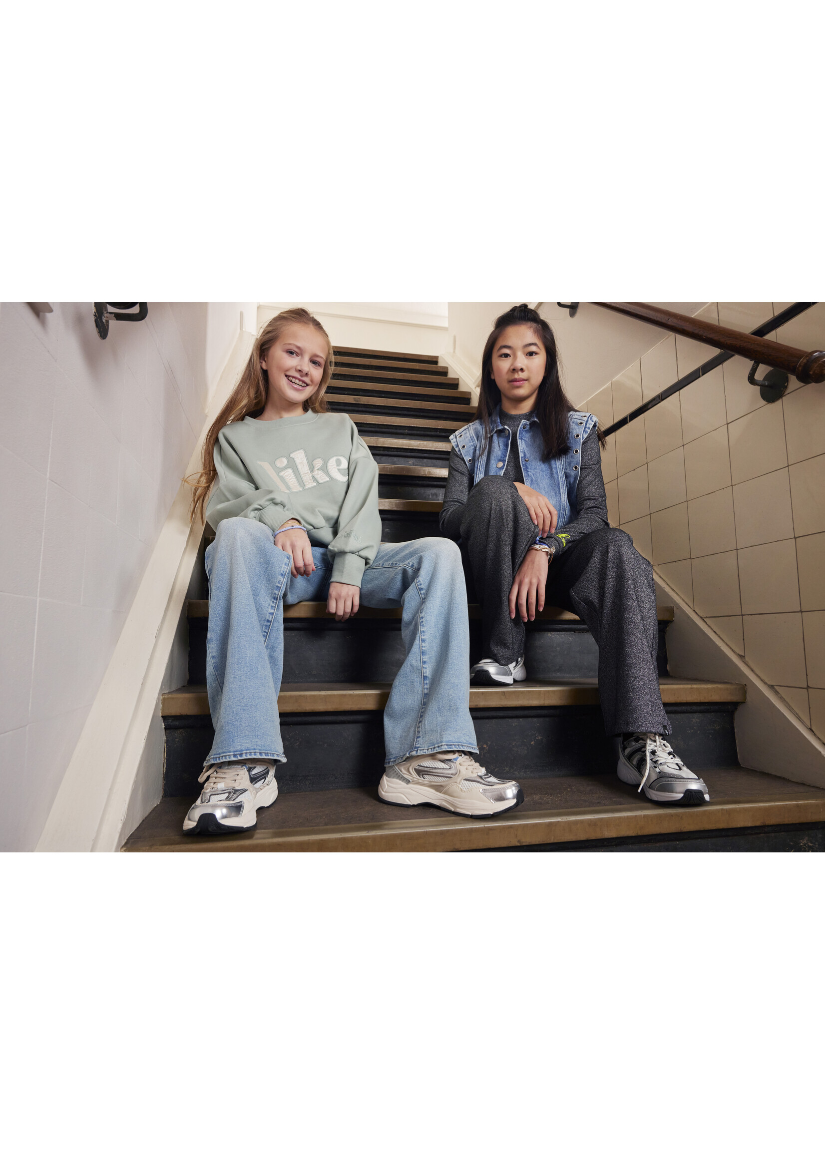 Indian blue jeans Broek metallic 970526 - zwart