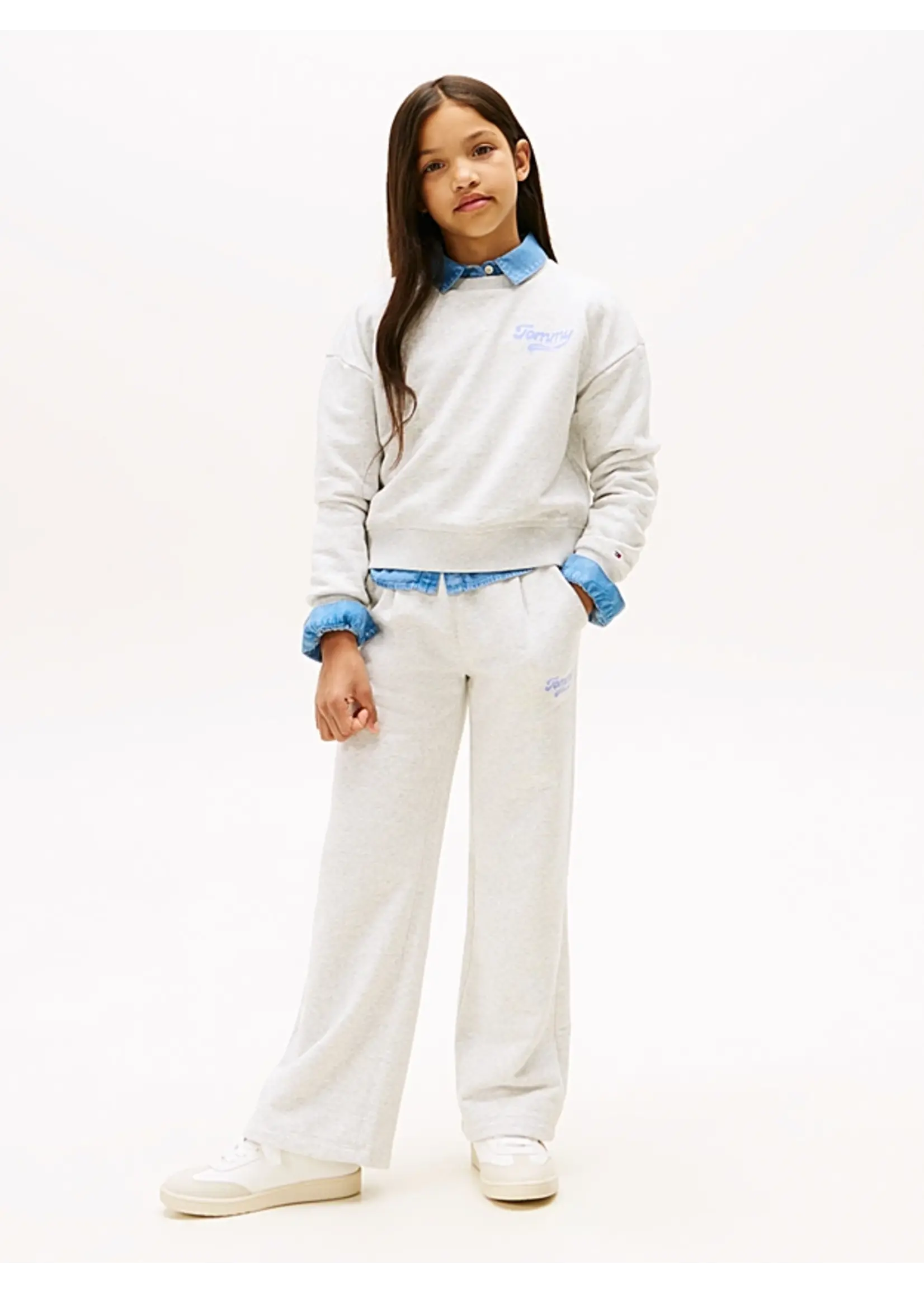 Tommy Hilfiger WIDE LEG VARSITY FLOCK SWT PANTS - KG0KG08778P09