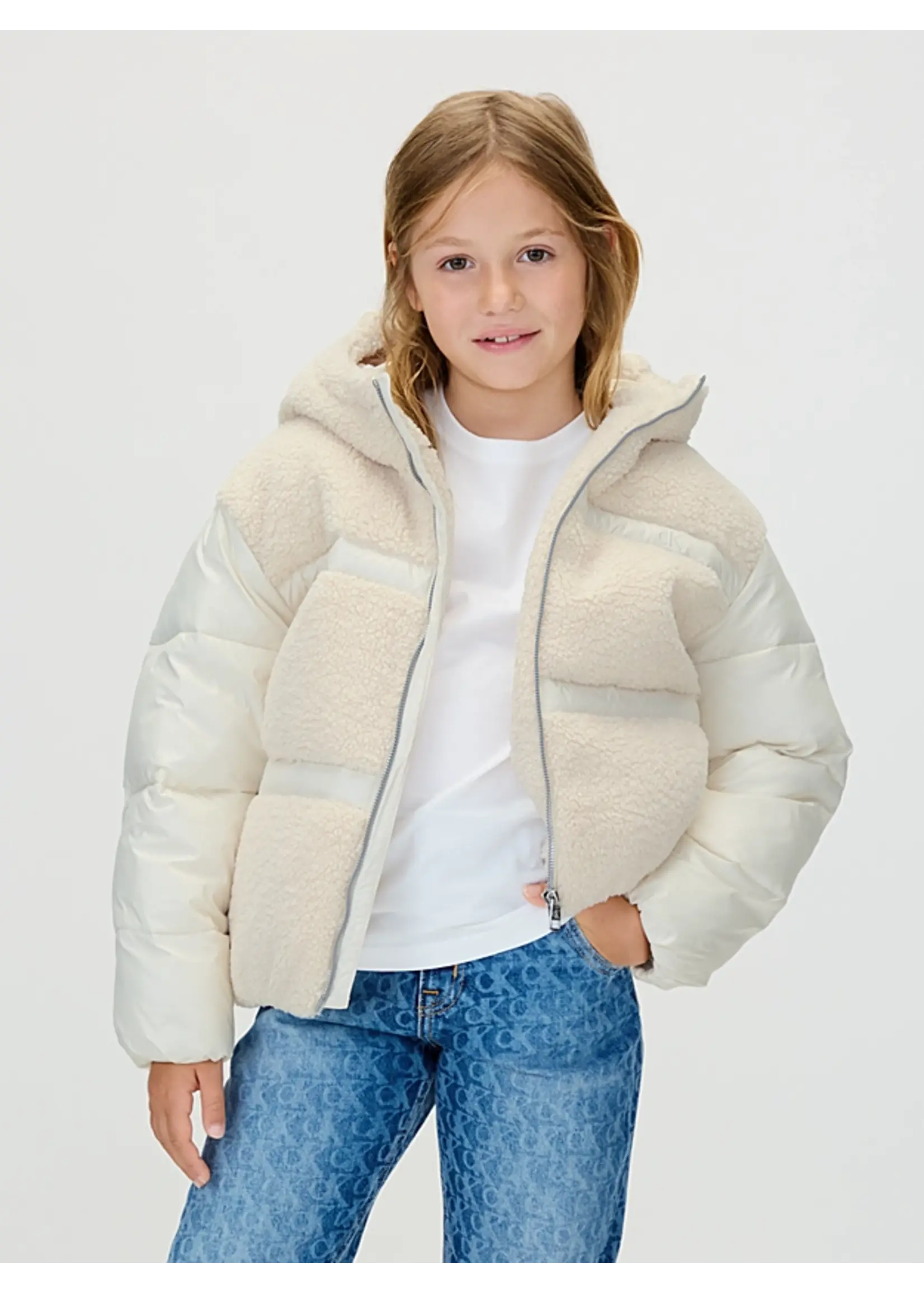 Calvin Klein Jas IG0IG03022PGB - TEDDY SHINY PUFFER - grijs