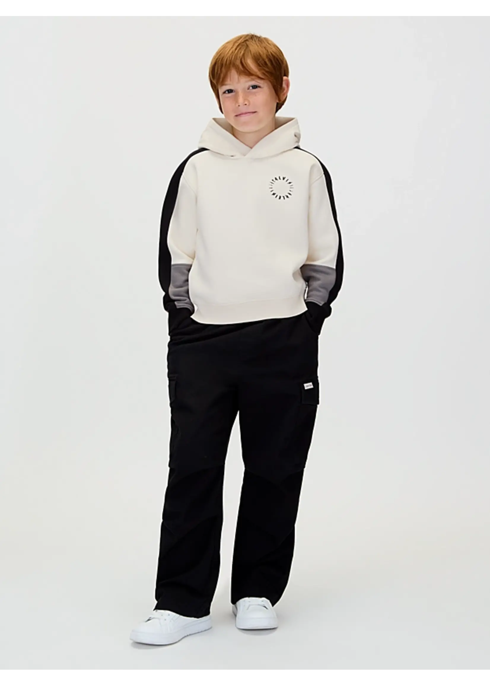 Calvin Klein Trui IB0IB02559PGB - BRUSHED FLEECE CLR BLOCK HOODIE - grijs