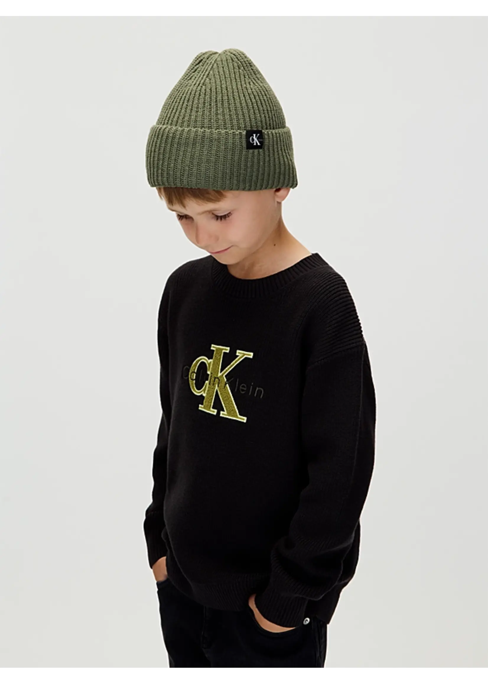 Calvin Klein Beanie / Muts IU0IU00440BEH - MONOGRAM RIB - groen