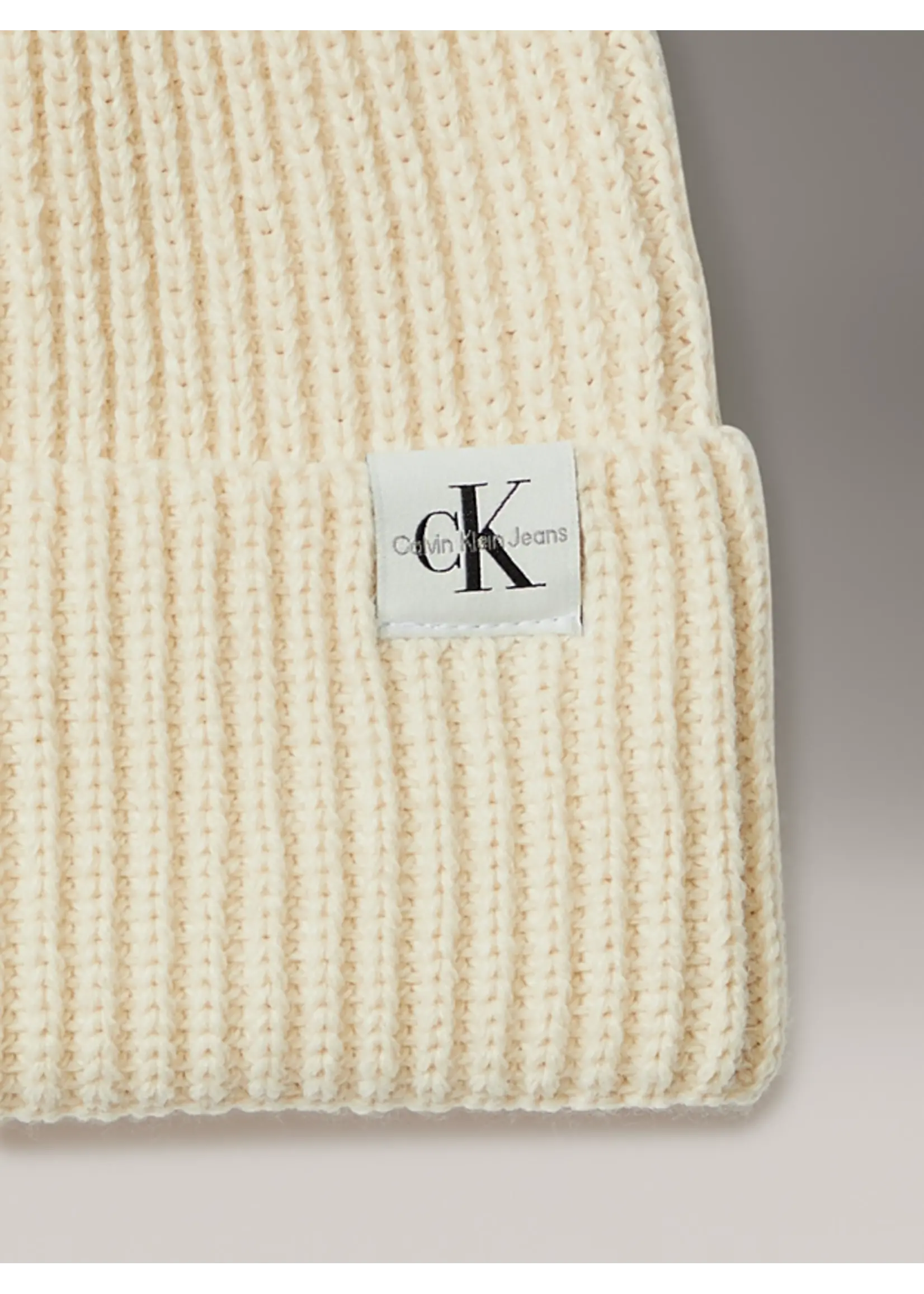 Calvin Klein Beanie / Muts IU0IU00440BEH - MONOGRAM RIB - ecru