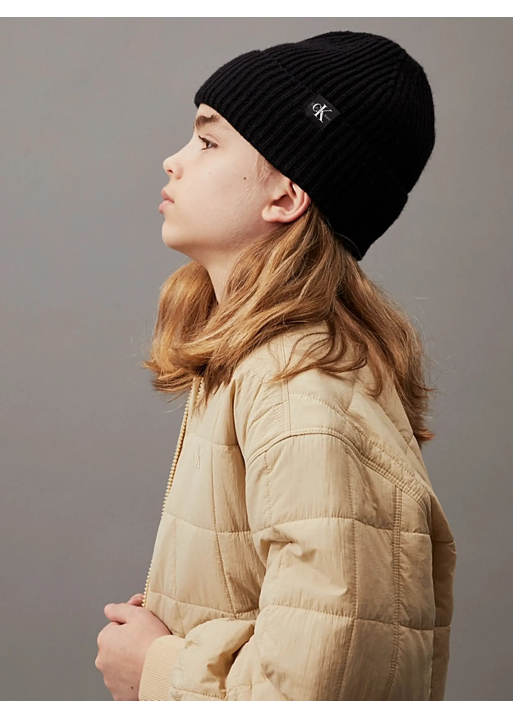 Calvin Klein Beanie / Muts IU0IU00440BEH - MONOGRAM RIB - zwart